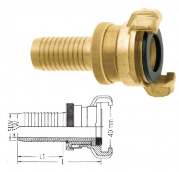 GEKA plus -Schlauchstück "SH" mit Tülle 1 1/4"